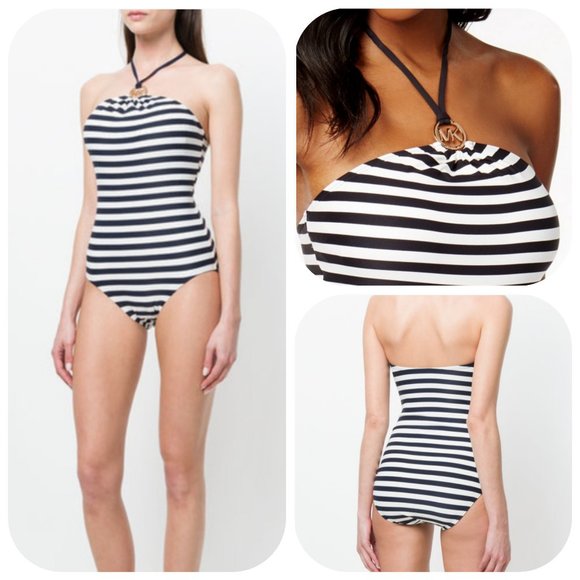 NWT Michael Kors High-Neck One-Piece Swimsuit